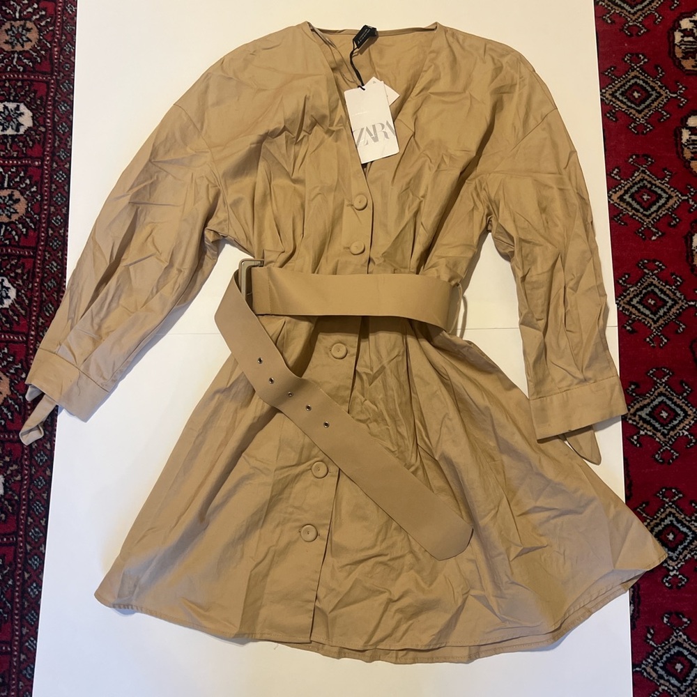 Zara Belted Trenchcoat Style Dress